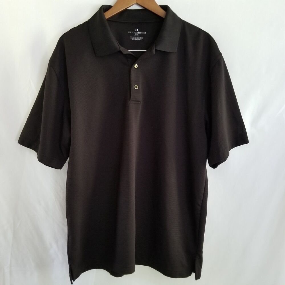 Grand Slam Golf Black Polo Shirt Men’s XL Short Sleeve 2-Button Collared